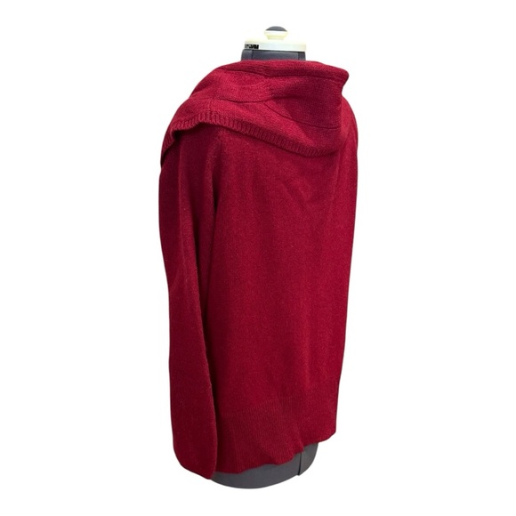 WHBM WOOL, CASHMERE & RABBIT HAIR LONG SLEEVE RED COWL SWEATER - Picture 6 of 9